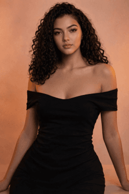 Creator in a black dress